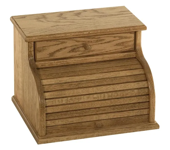 Oak Roll Top Bread Box, Dwr | Amish Furniture Factory